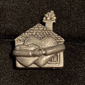 Jim Clift Hearts & Home Lapel Pin Hand Cast Pewter 2005 No Back Love Pin Back